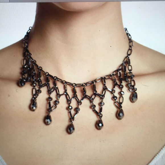 Free Press Jewelry - Hematite Beaded Fringe Choker
